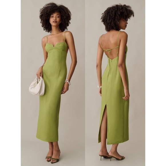 o.p.t Dresses & Skirts - NWT o.p.t Indy Linen Dress in Grass Green - Size 6